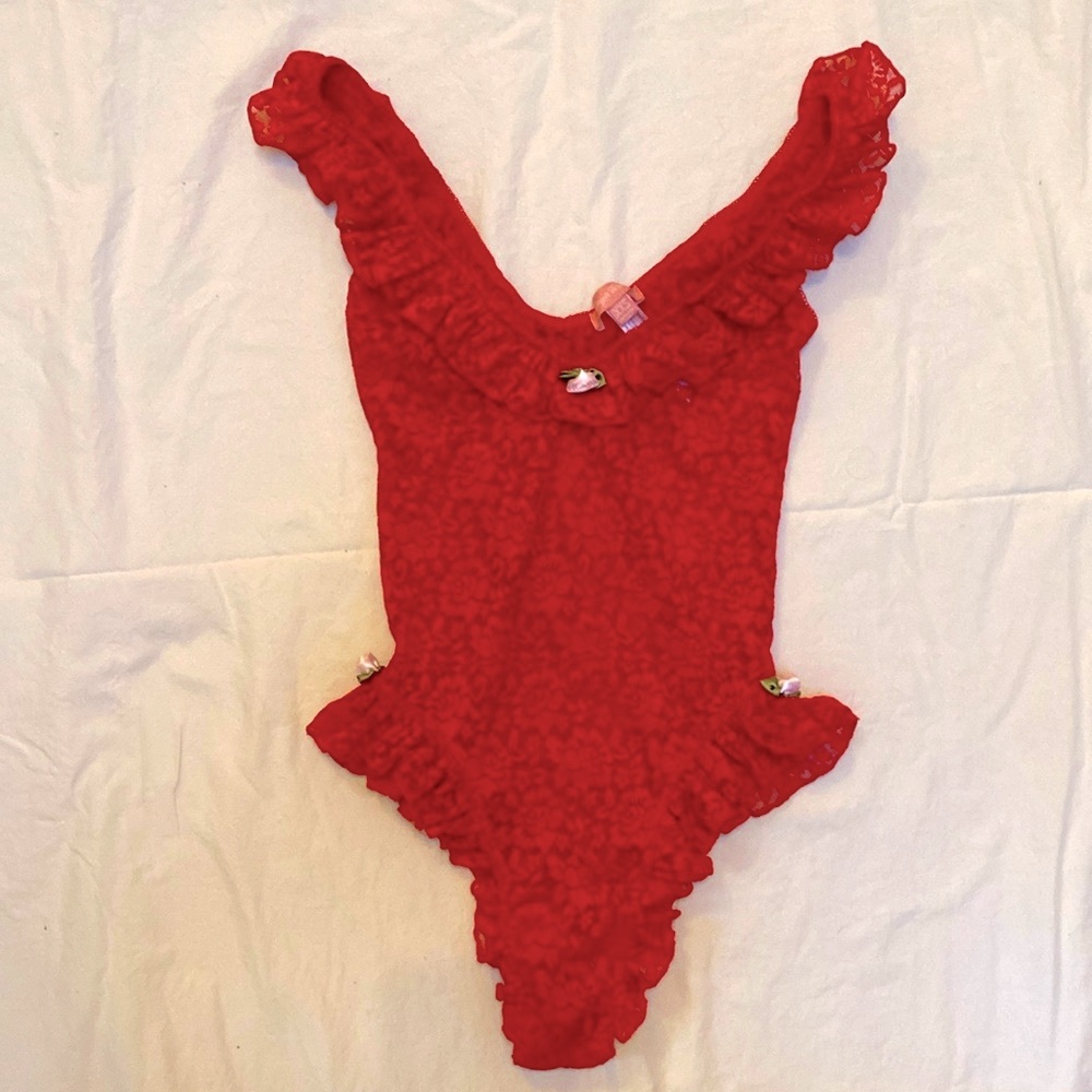Sugar Thrillz Frilly Rosette Bodysuit XXS